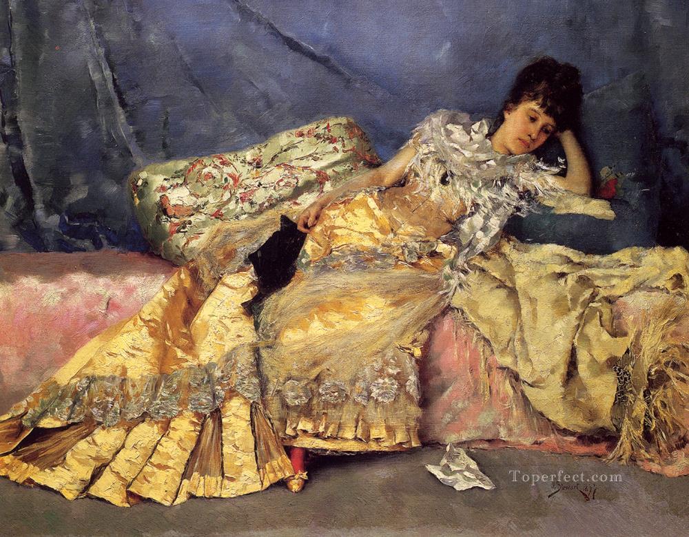 Lady On A Pink Divan women Julius LeBlanc Stewart Oil Paintings